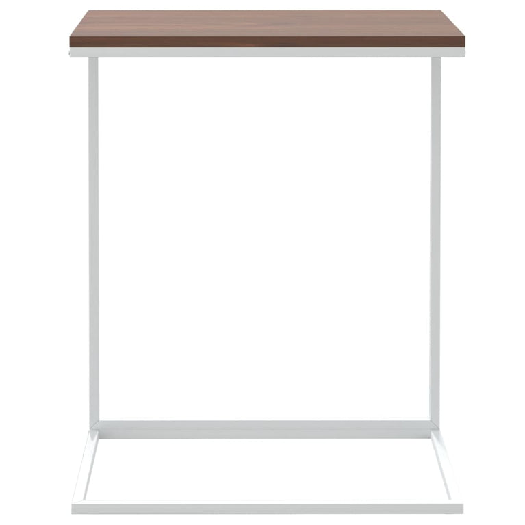 Bijzettafel 55x35x66 cm bewerkt hout wit MeubelReus