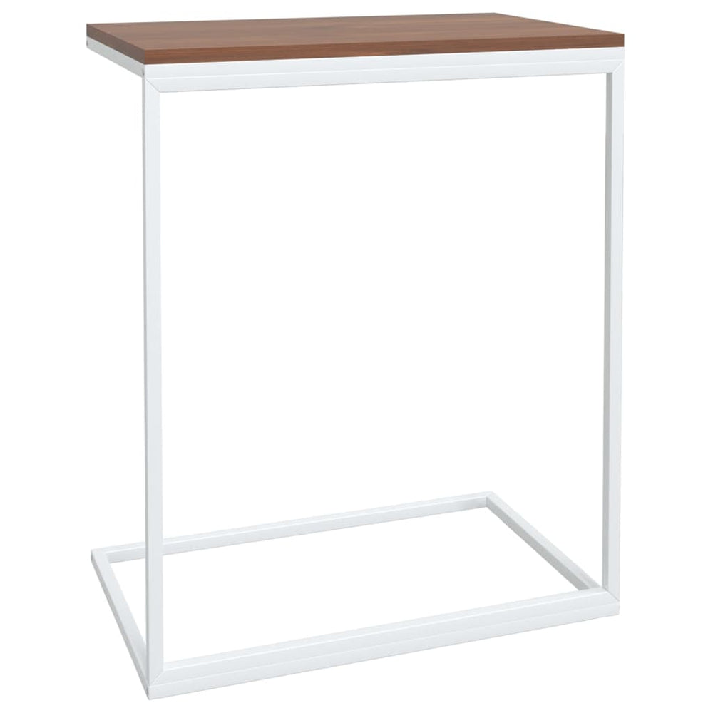 Bijzettafel 55x35x66 cm bewerkt hout wit MeubelReus