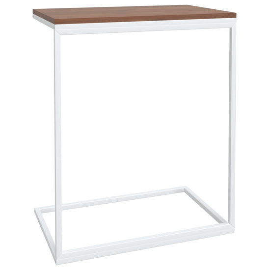 Bijzettafel 55x35x66 cm bewerkt hout wit MeubelReus