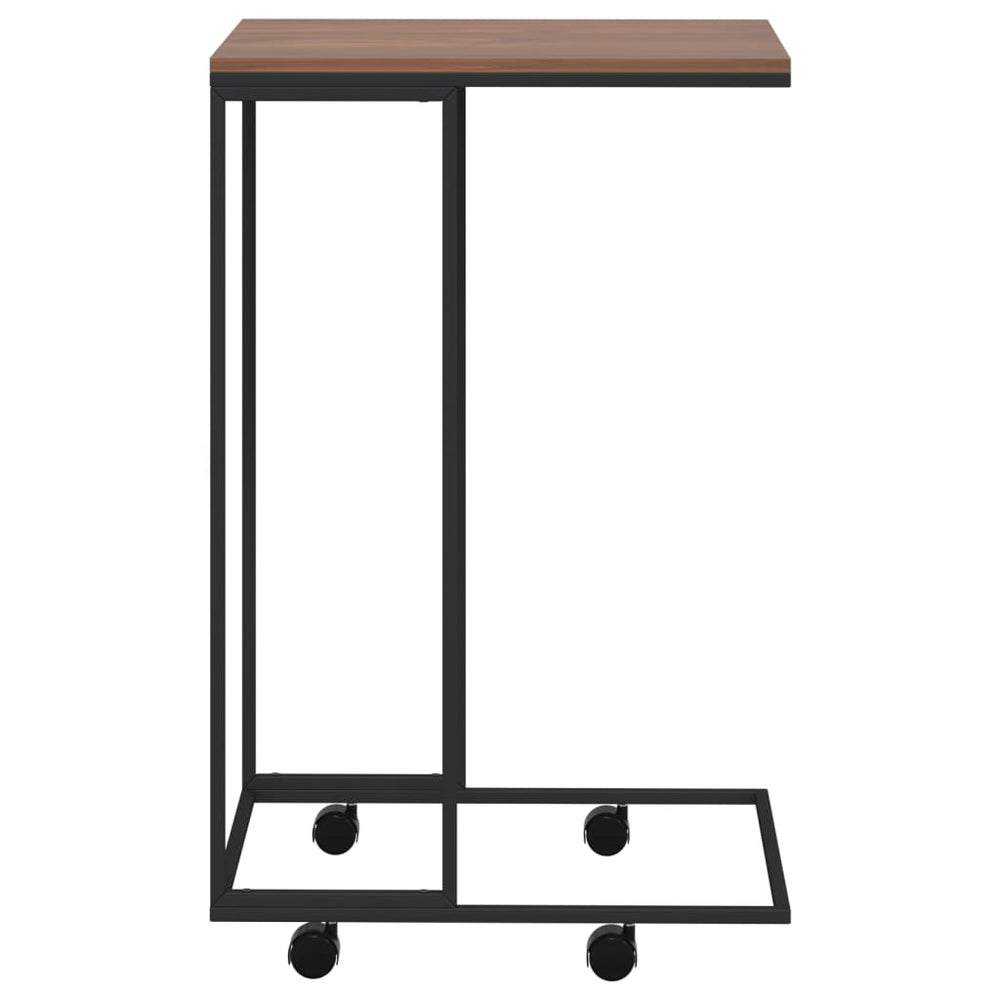 Bijzettafel met wieltjes 40x30x63,5 bewerkt hout zwart MeubelReus