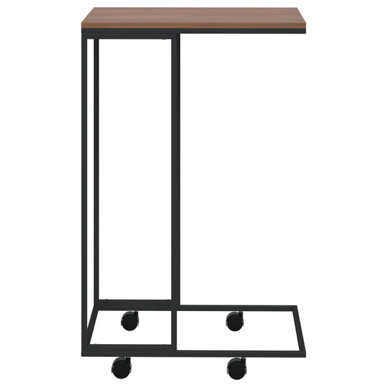 Bijzettafel met wieltjes 40x30x63,5 bewerkt hout zwart MeubelReus
