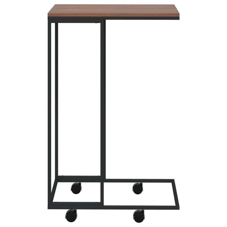 Bijzettafel met wieltjes 40x30x63,5 bewerkt hout zwart MeubelReus