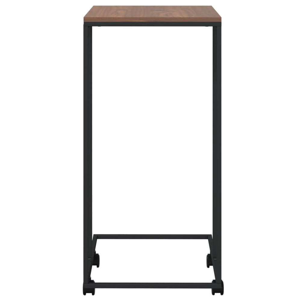 Bijzettafel met wieltjes 40x30x63,5 bewerkt hout zwart MeubelReus