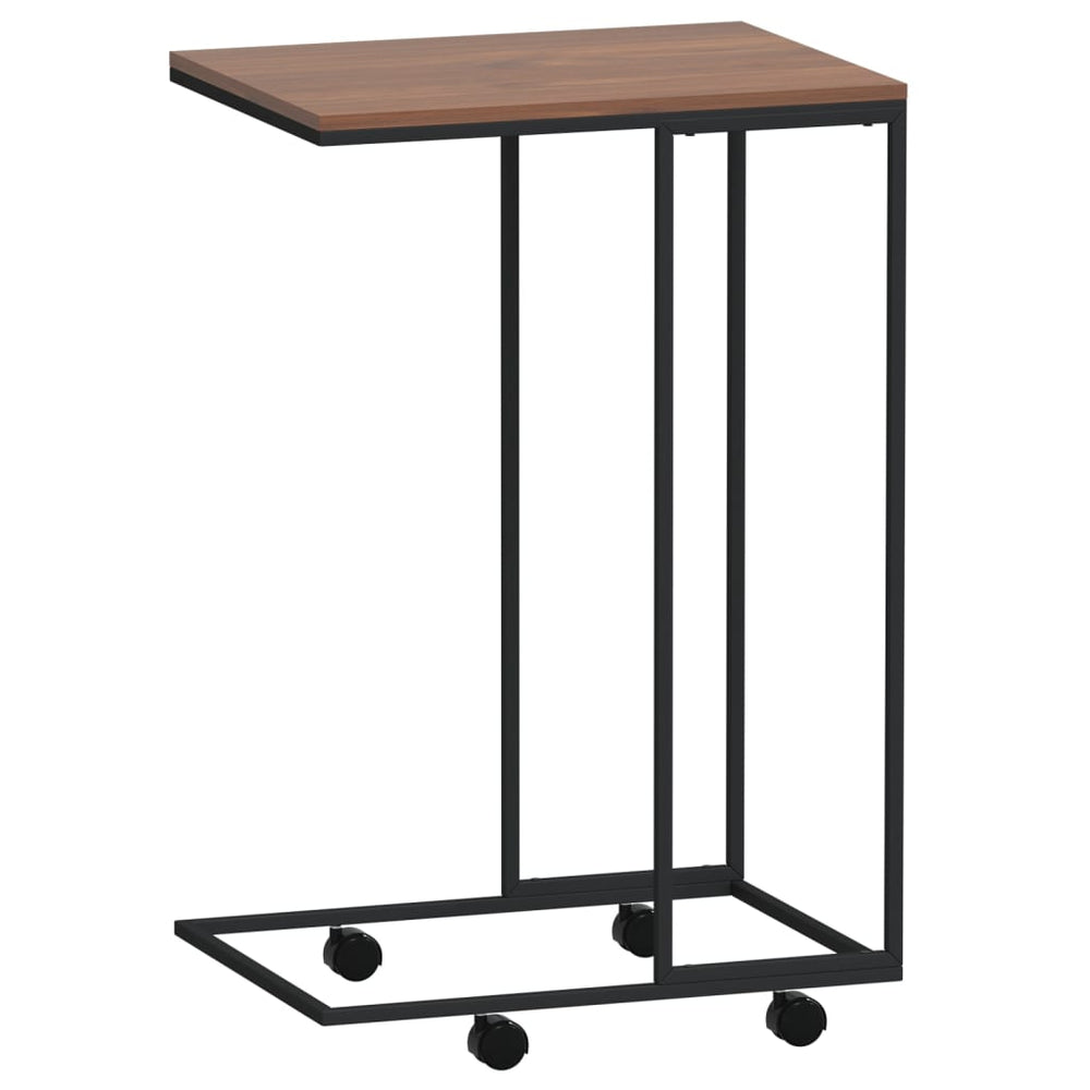 Bijzettafel met wieltjes 40x30x63,5 bewerkt hout zwart MeubelReus