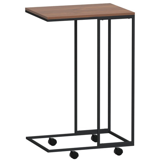 Bijzettafel met wieltjes 40x30x63,5 bewerkt hout zwart MeubelReus
