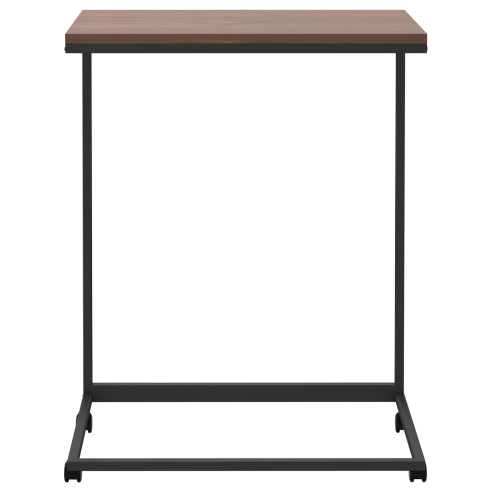 Bijzettafel met wieltjes 55x35x70 cm bewerkt hout zwart MeubelReus
