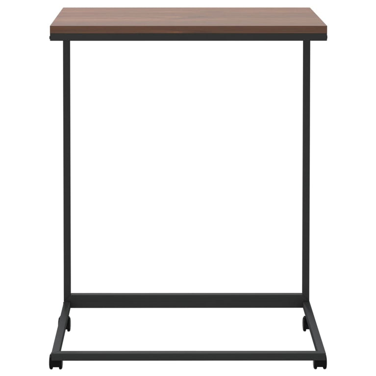 Bijzettafel met wieltjes 55x35x70 cm bewerkt hout zwart MeubelReus