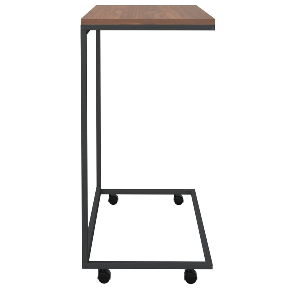Bijzettafel met wieltjes 55x35x70 cm bewerkt hout zwart MeubelReus