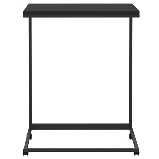Bijzettafel met wieltjes 55x35x70 cm bewerkt hout zwart MeubelReus