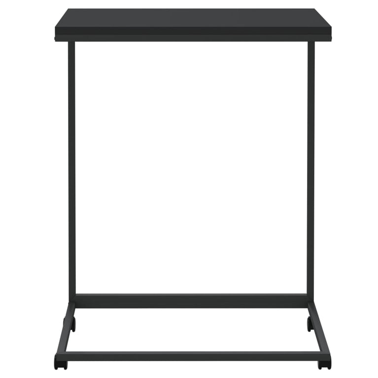 Bijzettafel met wieltjes 55x35x70 cm bewerkt hout zwart MeubelReus