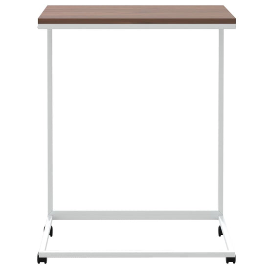 Bijzettafel met wieltjes 55x35x70 cm bewerkt hout wit MeubelReus