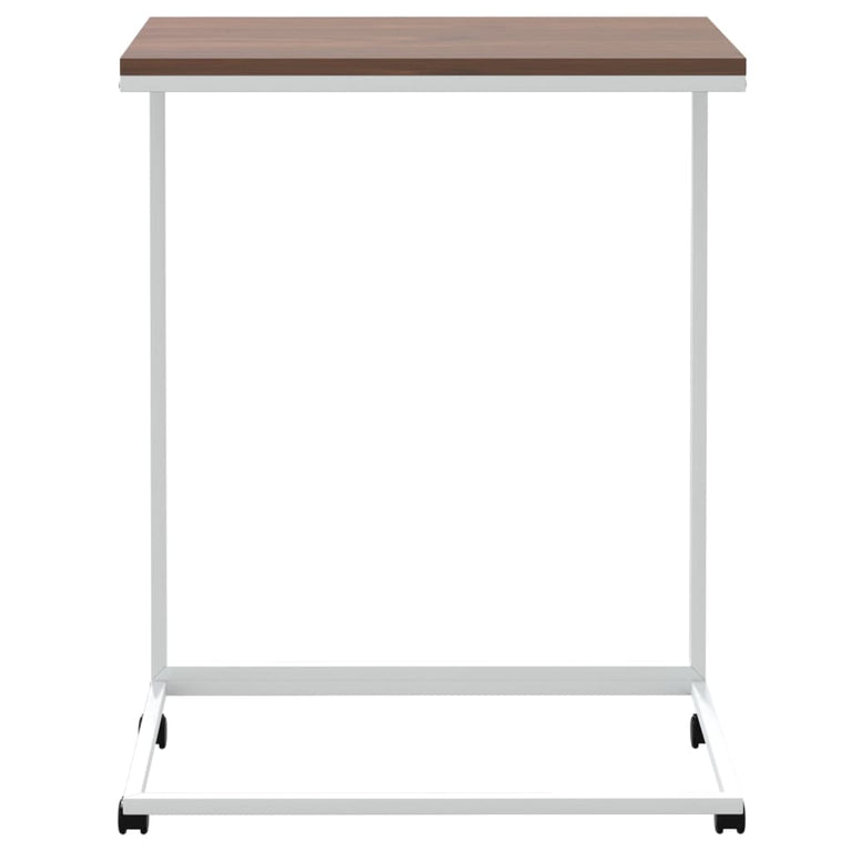 Bijzettafel met wieltjes 55x35x70 cm bewerkt hout wit MeubelReus