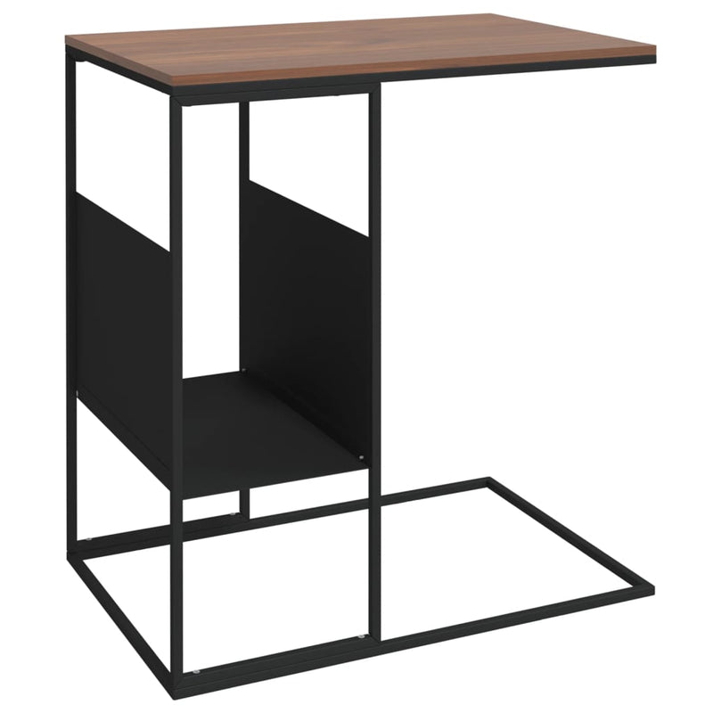 Bijzettafel 55x36x59,5 cm bewerkt hout zwart MeubelReus