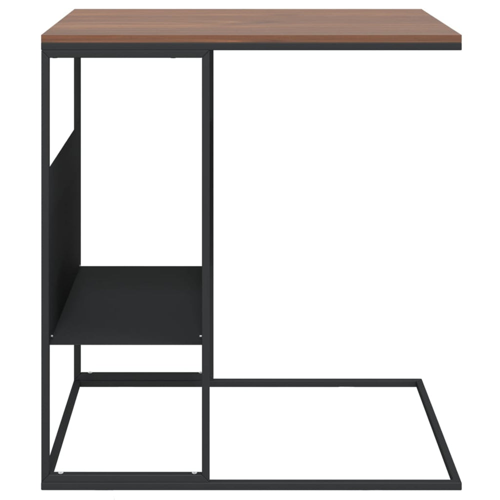Bijzettafel 55x36x59,5 cm bewerkt hout zwart MeubelReus
