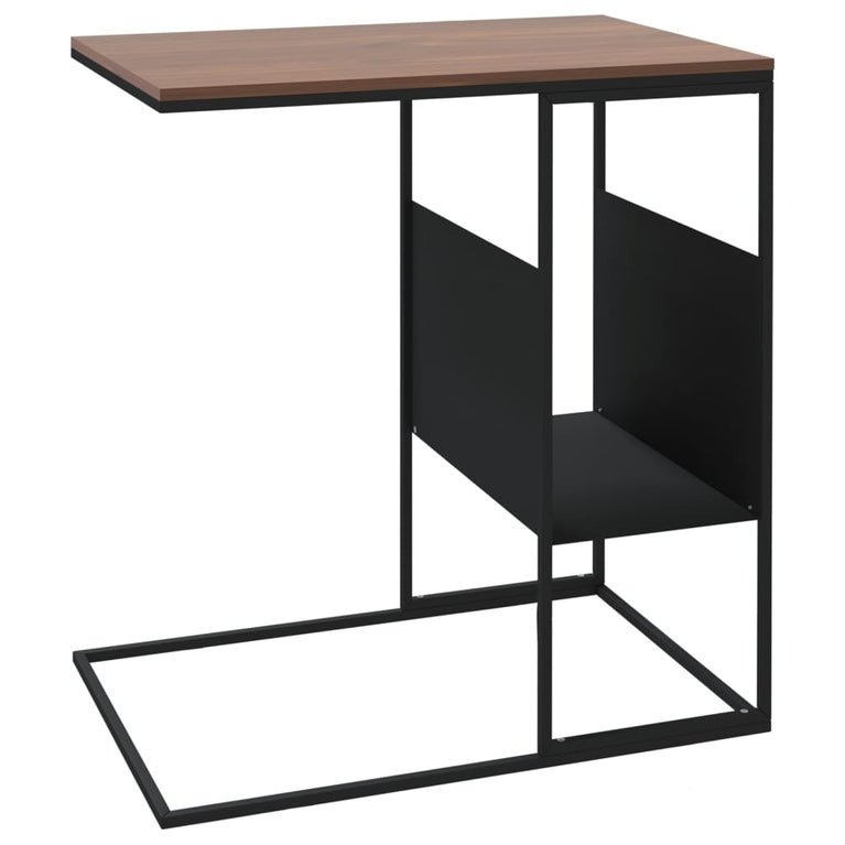 Bijzettafel 55x36x59,5 cm bewerkt hout zwart MeubelReus