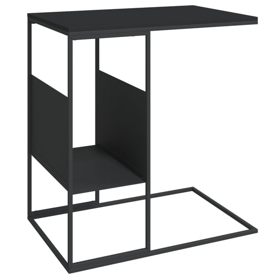 Bijzettafel 55x36x59,5 cm bewerkt hout zwart MeubelReus