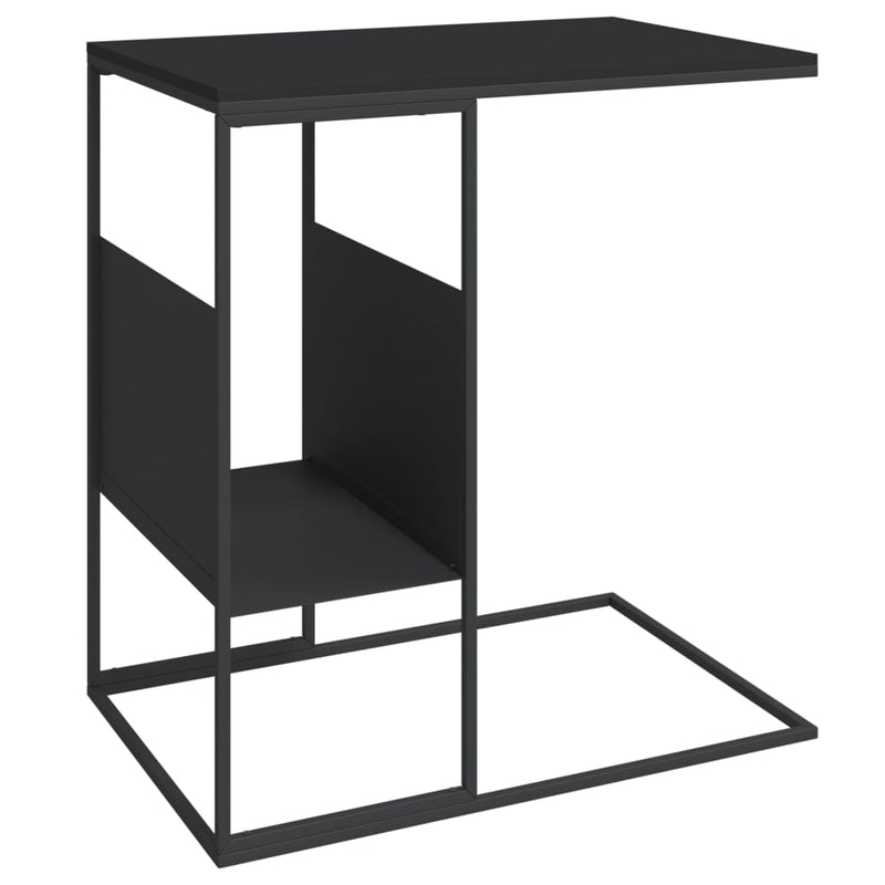 Bijzettafel 55x36x59,5 cm bewerkt hout zwart MeubelReus