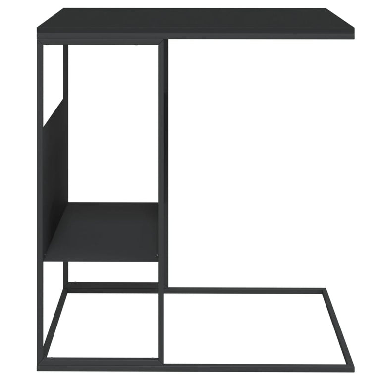 Bijzettafel 55x36x59,5 cm bewerkt hout zwart MeubelReus