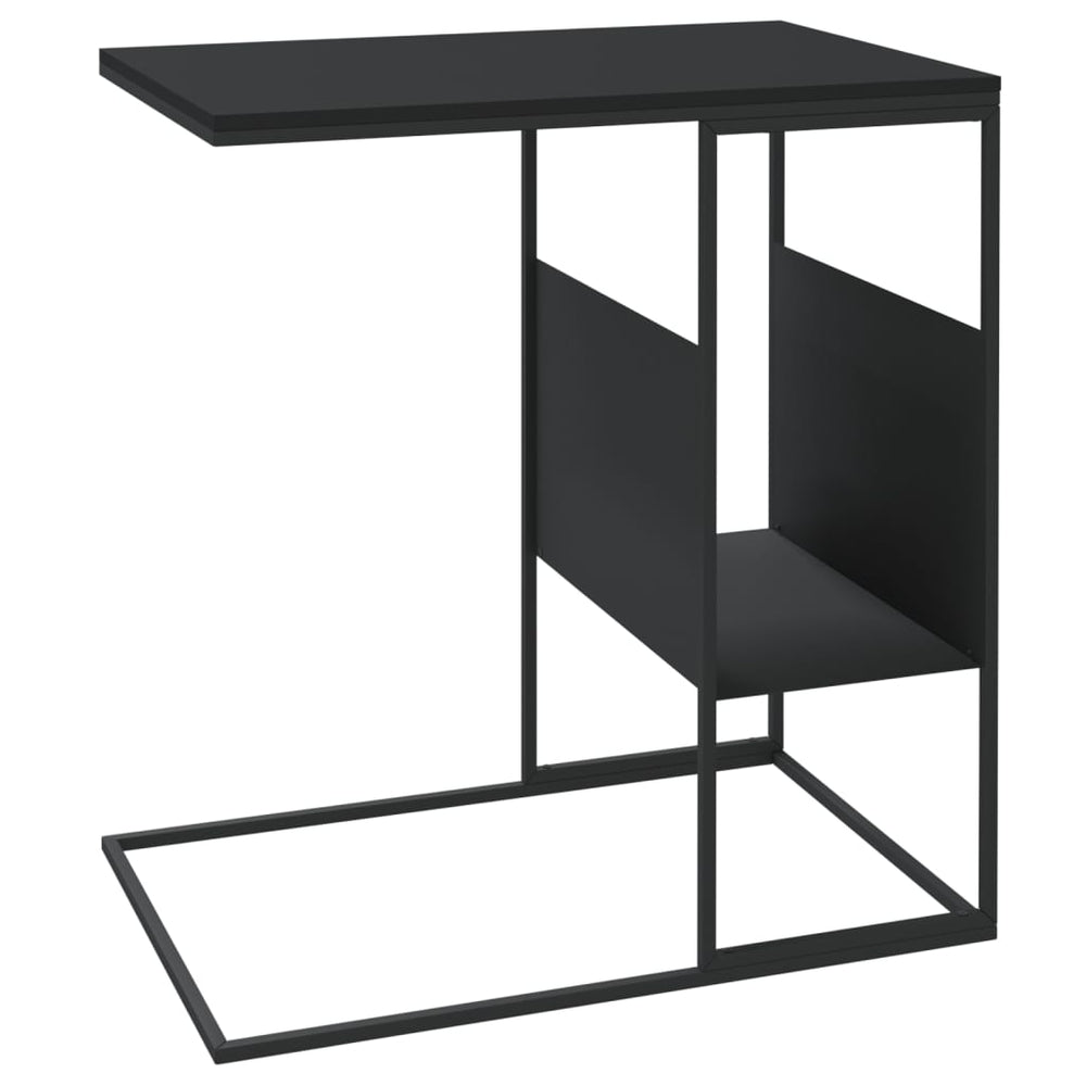 Bijzettafel 55x36x59,5 cm bewerkt hout zwart MeubelReus