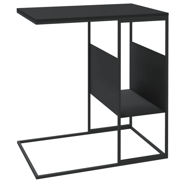 Bijzettafel 55x36x59,5 cm bewerkt hout zwart MeubelReus