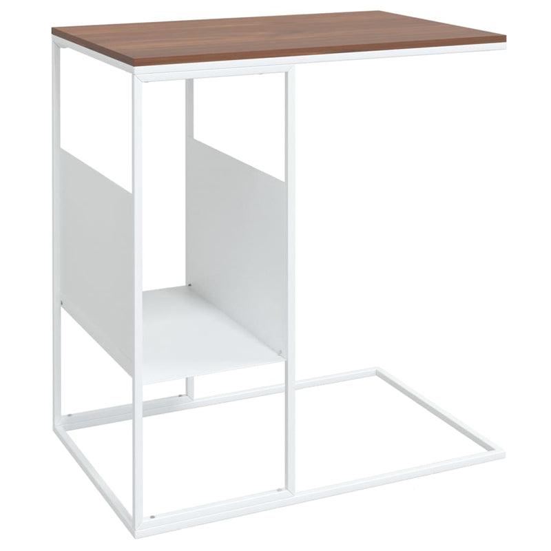 Bijzettafel 55x36x59,5 cm bewerkt hout wit MeubelReus