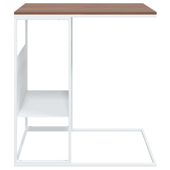 Bijzettafel 55x36x59,5 cm bewerkt hout wit MeubelReus