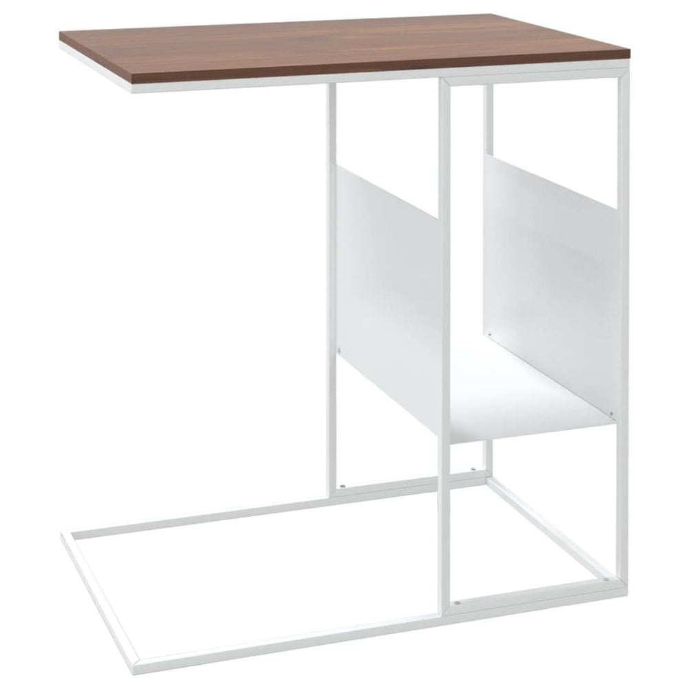 Bijzettafel 55x36x59,5 cm bewerkt hout wit MeubelReus
