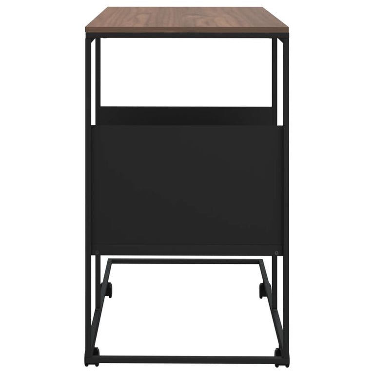 Bijzettafel met wieltjes 55x36x63,5 cm bewerkt hout zwart MeubelReus