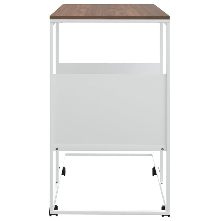 Bijzettafel met wieltjes 55x36x63,5 cm bewerkt hout wit MeubelReus