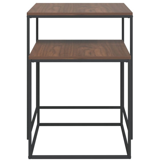 Salontafelset 2 st bewerkt hout en metaal MeubelReus