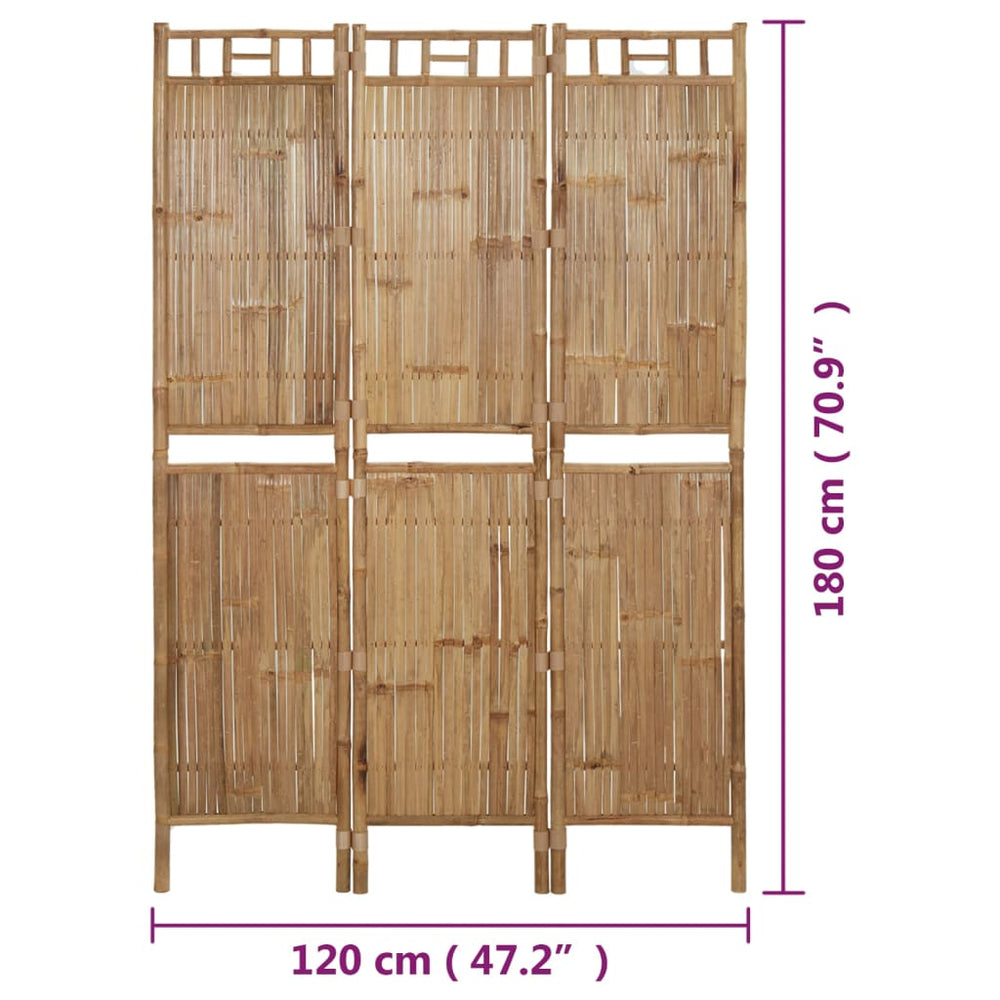 Kamerscherm met 3 panelen 120x180 cm bamboe MeubelReus