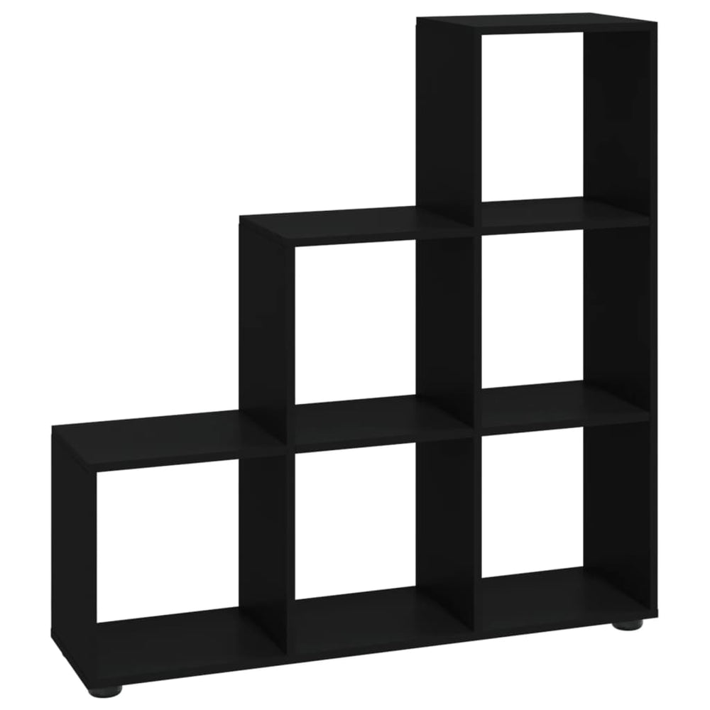 Boekenkast trapvormig 107 cm bewerkt hout zwart MeubelReus