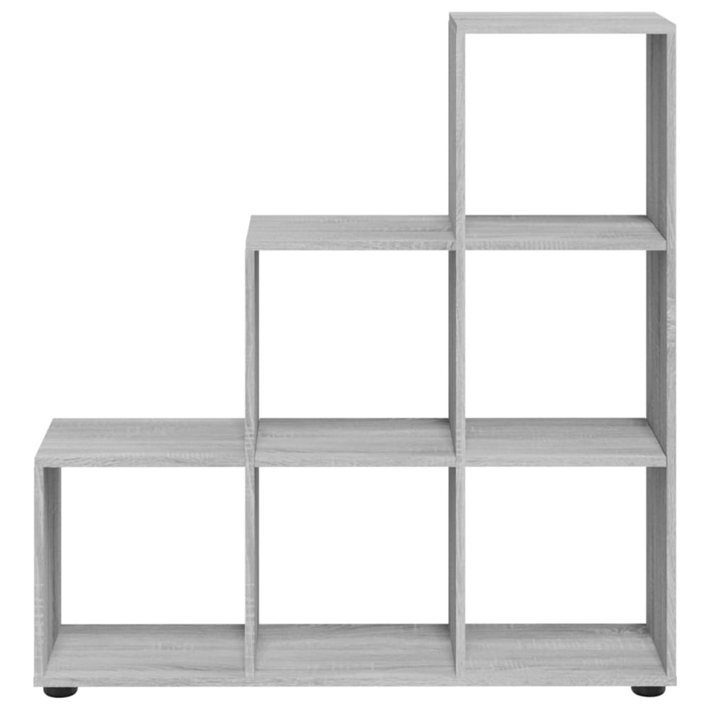 Boekenkast trapvormig 107 cm bewerkt hout grijs sonoma eiken MeubelReus
