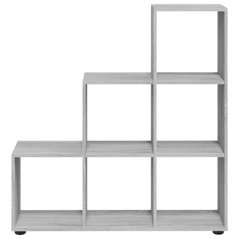 Boekenkast trapvormig 107 cm bewerkt hout grijs sonoma eiken MeubelReus