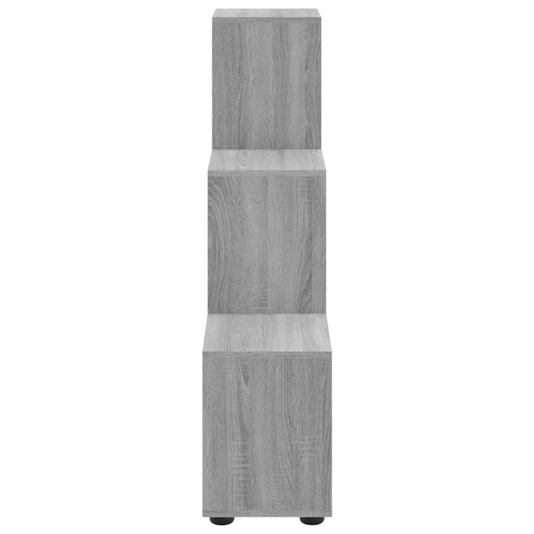 Boekenkast trapvormig 107 cm bewerkt hout grijs sonoma eiken MeubelReus