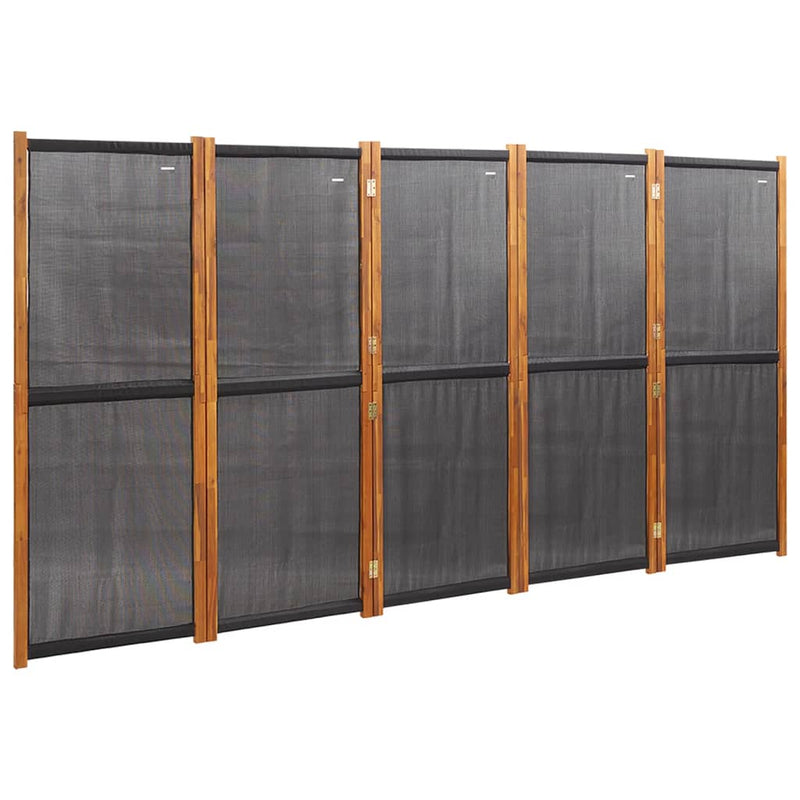 Kamerscherm met 5 panelen 350x180 cm zwart MeubelReus