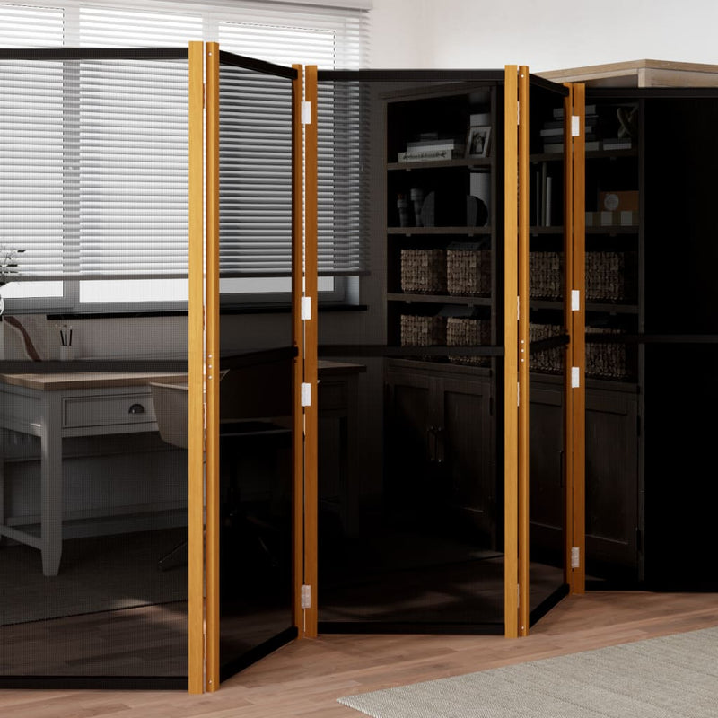 Kamerscherm met 5 panelen 350x180 cm zwart MeubelReus