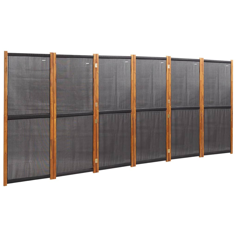 Kamerscherm met 6 panelen 420x180 cm zwart MeubelReus