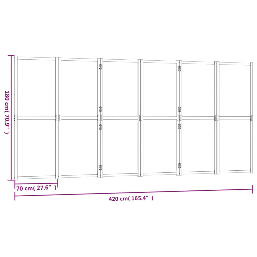 Kamerscherm met 6 panelen 420x180 cm zwart MeubelReus