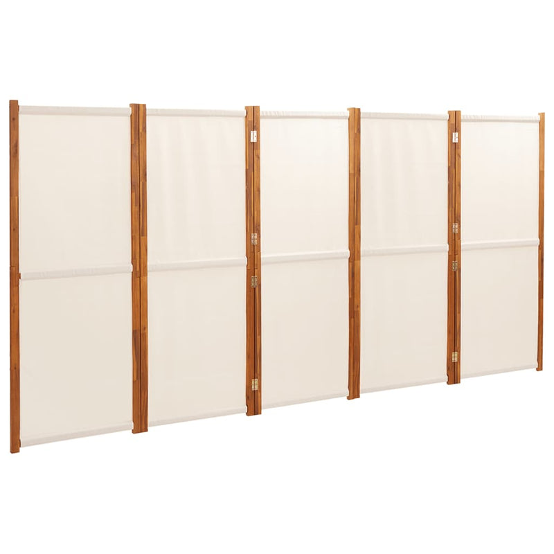 Kamerscherm met 5 panelen 350x180 cm crèmewit MeubelReus