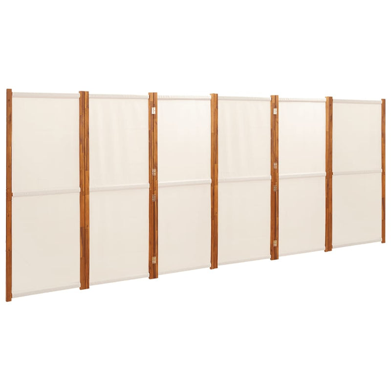 Kamerscherm met 6 panelen 420x180 cm crèmewit MeubelReus