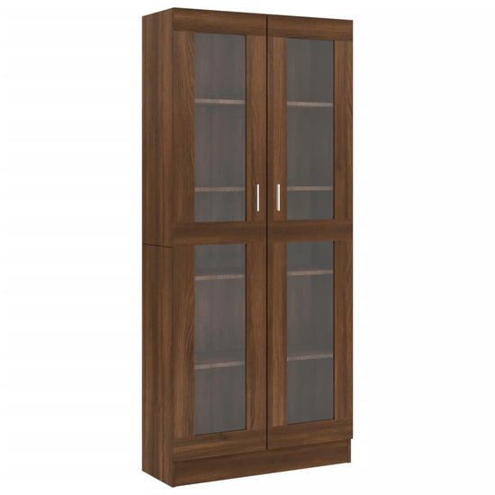 Vitrinekast 82,5x30,5x185,5 cm bewerkt hout bruineikenkleurig MeubelReus