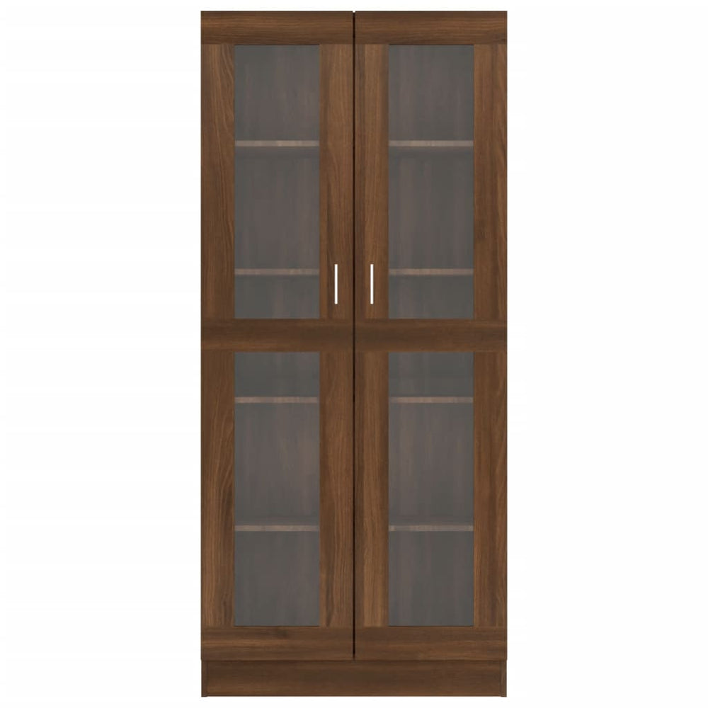 Vitrinekast 82,5x30,5x185,5 cm bewerkt hout bruineikenkleurig MeubelReus