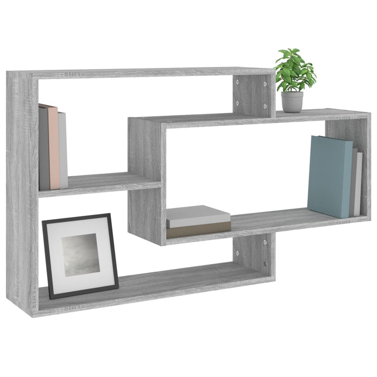 Wandschap 104x20x58,5 cm bewerkt hout grijs sonoma eikenkleurig MeubelReus