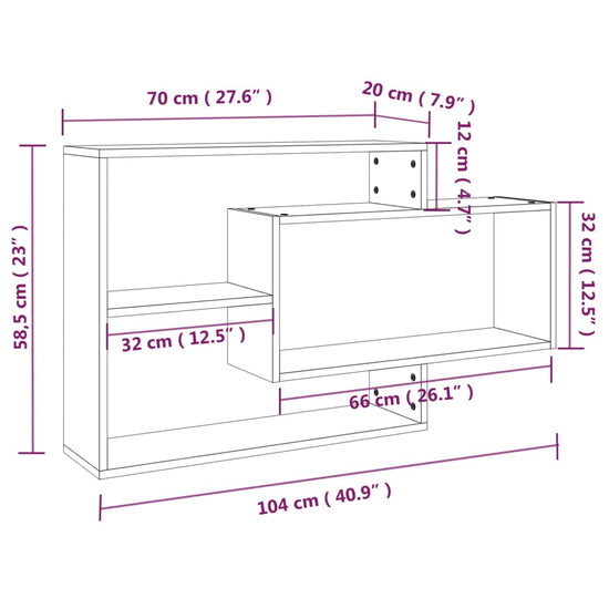 Wandschap 104x20x58,5 cm bewerkt hout bruineikenkleurig MeubelReus