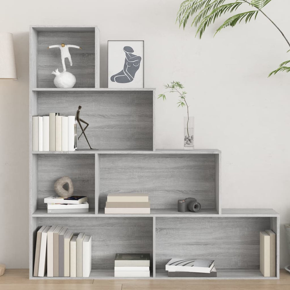 Boekenkast 155x24x160 cm grijs sonoma eikenkleurig MeubelReus