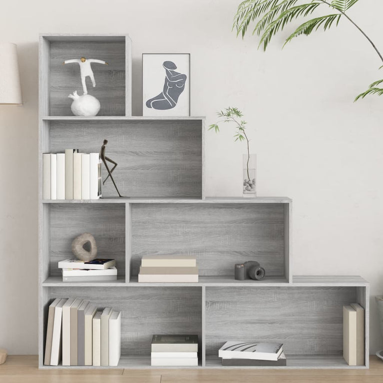 Boekenkast 155x24x160 cm grijs sonoma eikenkleurig MeubelReus