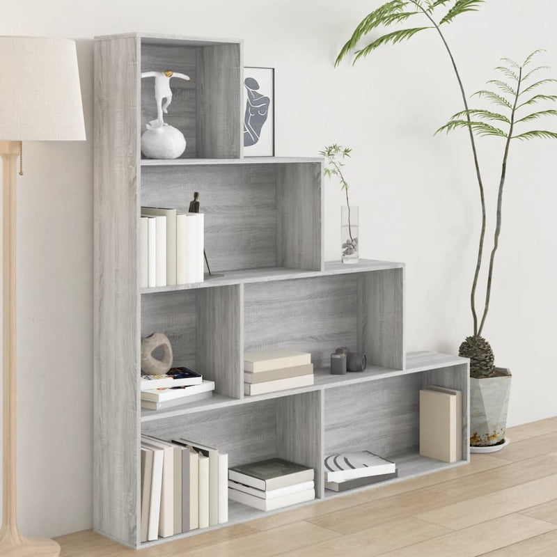 Boekenkast 155x24x160 cm grijs sonoma eikenkleurig MeubelReus