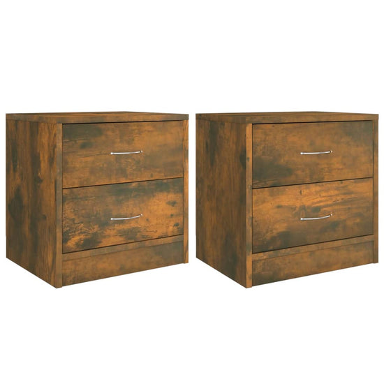Nachtkastjes 2 st 40x30x40 cm bewerkt hout gerookt eikenkleurig MeubelReus