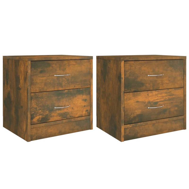 Nachtkastjes 2 st 40x30x40 cm bewerkt hout gerookt eikenkleurig MeubelReus
